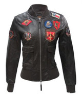 Top Gun Womens Bomber Vegan Leather Jacket Top Gun Womens Bomber Vegan Leather Jacket
