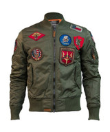 Top Gun Ma-1 Nylon Bomber Jacket With Patches