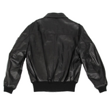 Mens Bomber Biker Rib-Knit Cuffs Leather Jacket