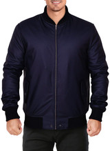Michael Midnight Blue Bomber Faux Leather Jacket