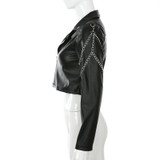 Womens Arm chain leather jacket