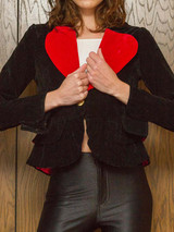 Red Heart Black Wool Blazer Red Heart Black Wool Blazer