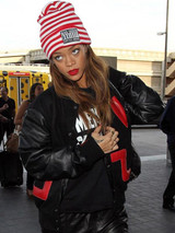 Valentine's Day Rihanna Black Leather Jacket