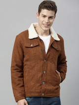 Men Camel Brown Solid Tailored Jacket