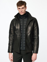 Mens Black Biker Style Leather Jacket