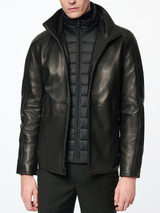 Mens Black Biker Style Leather Jacket