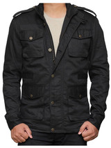 Men's Glitzy Black Leather Biker Jacket