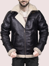 Men B3 Black Bomber Shearling Jacket