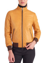 Womens Stylish genuine leather Bomber Jacket