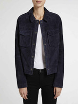 Blue Womens Cotton Jacket - Best leather Jacket