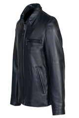 Waxy Mens Black Leather Jacket