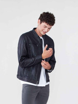 Classic Men Black Biker Leather Jacket Classic Men Black Biker Leather Jacket