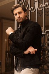Men's Eclectic Black Lambskin Leather Jacket Men's Eclectic Black Lambskin Leather Jacket