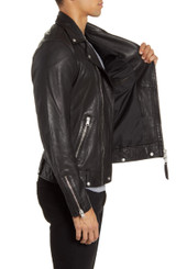 Men's Classic Black Real Leather Biker Jacket