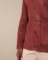 CASUAL RED SUEDE JACKET MEN CASUAL RED SUEDE JACKET MEN