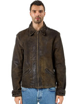 Men's Retro Genuine Brown Leather Jacket Men's Retro Genuine Brown Leather Jacket
