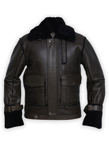 Men B3 Dark Bomber Shearling Jacket Men B3 Dark Bomber Shearling Jacket