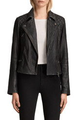 Quilted Black Biker Slim Fit Leather Jacket For Women Quilted Black Biker Slim Fit Leather Jacket For Women