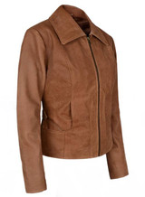 Jennifer Lopez Gigli Leather Jacket In Brown