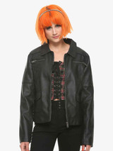 Black Distressed Shirt Collar Leather Jacket For Women Black Distressed Shirt Collar Leather Jacket For Women