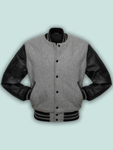 Grey Stylish Black Varsity Jacket Grey Stylish Black Varsity Jacket