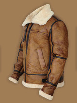 Men Brown B3 Bomber Shearling Jacket