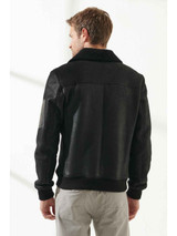 Men Brown B3 Shearling Leather Jacket