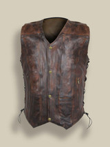 Men Distressted Brown Vest Men Distressted Brown Vest