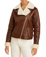 Women’s Brown Shearling Moto Brown Jacket Women’s Brown Shearling Moto Brown Jacket