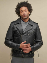 Classic Men’s Black Leather Rider Jacket Classic Men’s Black Leather Rider Jacket