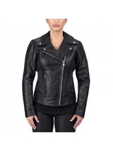 Womens Biker Asymmetrical Style Leather Jacket Womens Biker Asymmetrical Style Leather Jacket