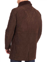 Dark Brown Lamb Quality Leather Coat For Men