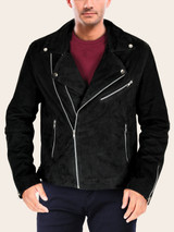 Mens Biker Leather Jacket In Black Mens Biker Leather Jacket In Black