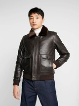 Brown Velvet Collar Leather Jacket Brown Velvet Collar Leather Jacket