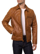 Dark Brown Mens Motercycle Leather Jacket