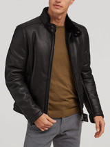 Mens Biker Leather Jacket with Lambskin Lining Mens Biker Leather Jacket with Lambskin Lining