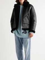 Shearling-Lined Full-Grain Leather Jacket