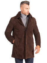 Dark brown suede leather coat Dark brown suede leather coat