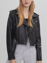 Womens Belted Biker Leather Jacket Womens Belted Biker Leather Jacket