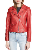Womens Red Biker Leather Jacket Womens Red Biker Leather Jacket