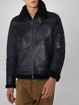 Mens Shearling Faux Leather Jacket