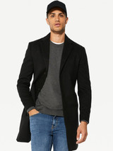 Mens Black Long Wool Coat
