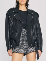 Womens Black Balted Leather Jacket Womens Black Balted Leather Jacket