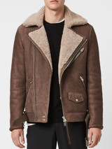 Shearling Brown Biker Leather Jacket Shearling Brown Biker Leather Jacket