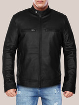 Classical Black Leather Jacket for Men