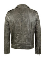 Men's Grey Coffel Leather Jacket