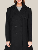Women’s Lavish Pitch Black Cotton Trench Coat Women’s Lavish Pitch Black Cotton Trench Coat