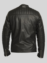 Men Black Faux Leather Jacket