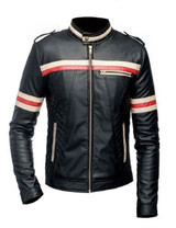 Men's Cafe Racer Biker Style Leather Jacket