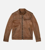 Men's Walnut Brown Biker Jacket Men's Walnut Brown Biker Jacket